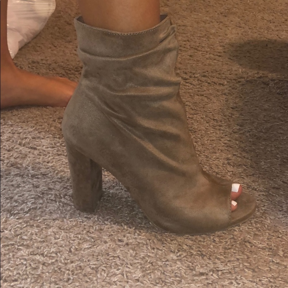 Open toed booties